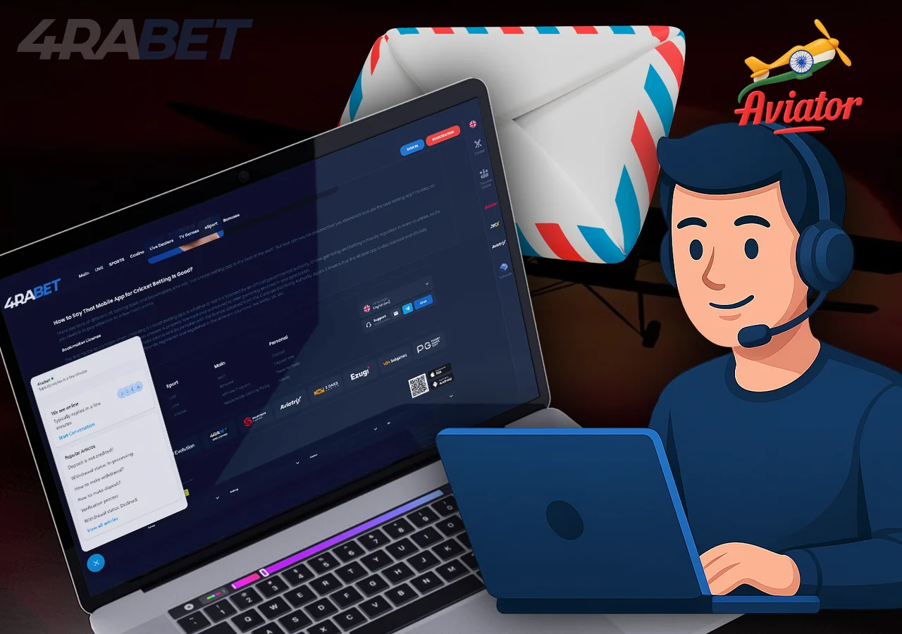 Support specialist and 4Rabet casino page