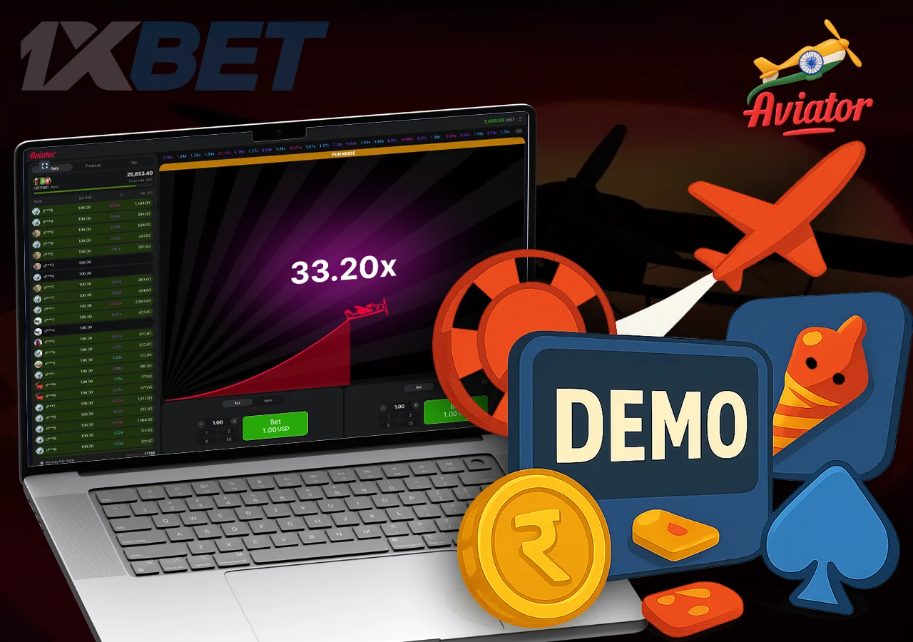 Aviator game page with demo patch